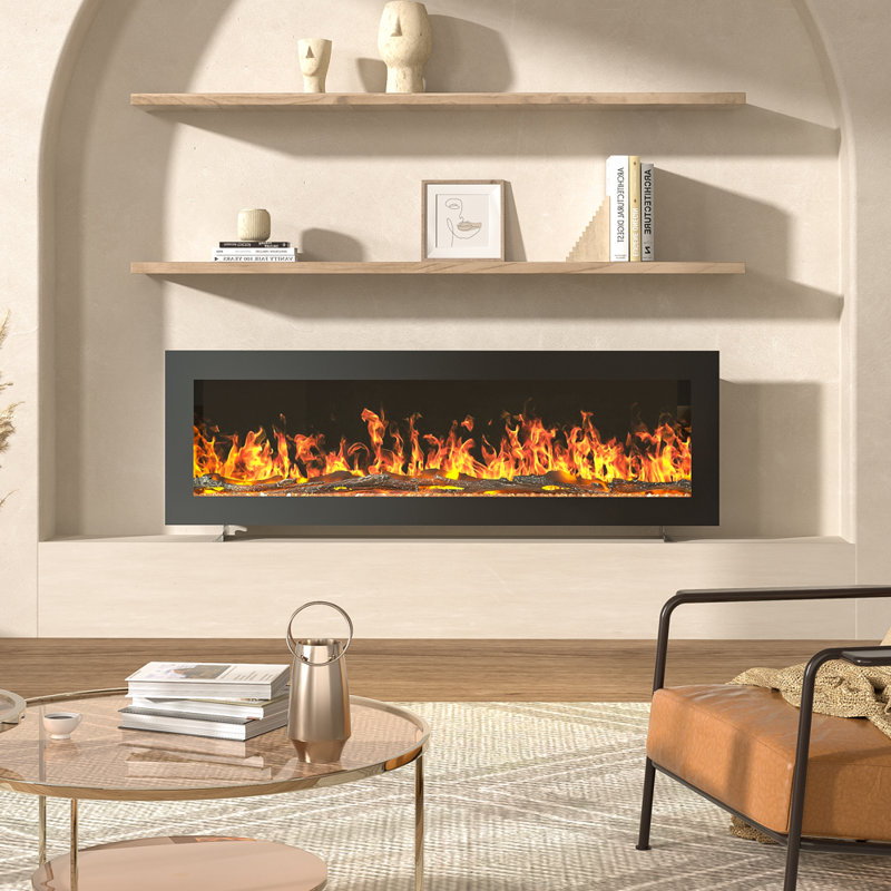 60inch Wall Mount Electric Fireplace, 37.7cm H x 101.6cm W x 19cm D