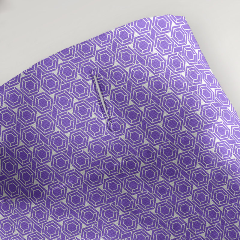 Rideau de douche simple hexagonal classique, Mauve, Classic Hexagonal