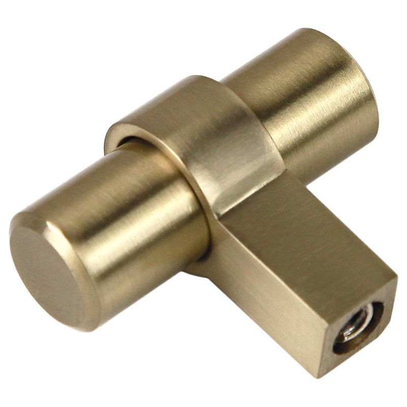 Emery Satin Gold Steel Cylindrical Cabinet Knob Set