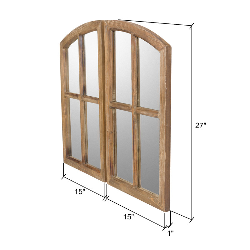 Ensemble de miroir de ferme Jolene, 27 po x 32 po, Noyer