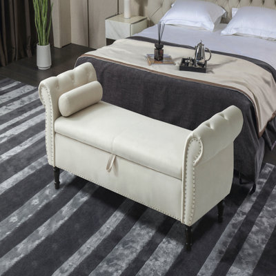 Banc de rangement multifonctionnel avec 1 coussin