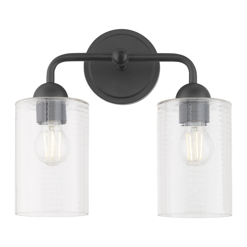 Meuble-lavabo 2 lumières CHARLOTTE, Noir mat