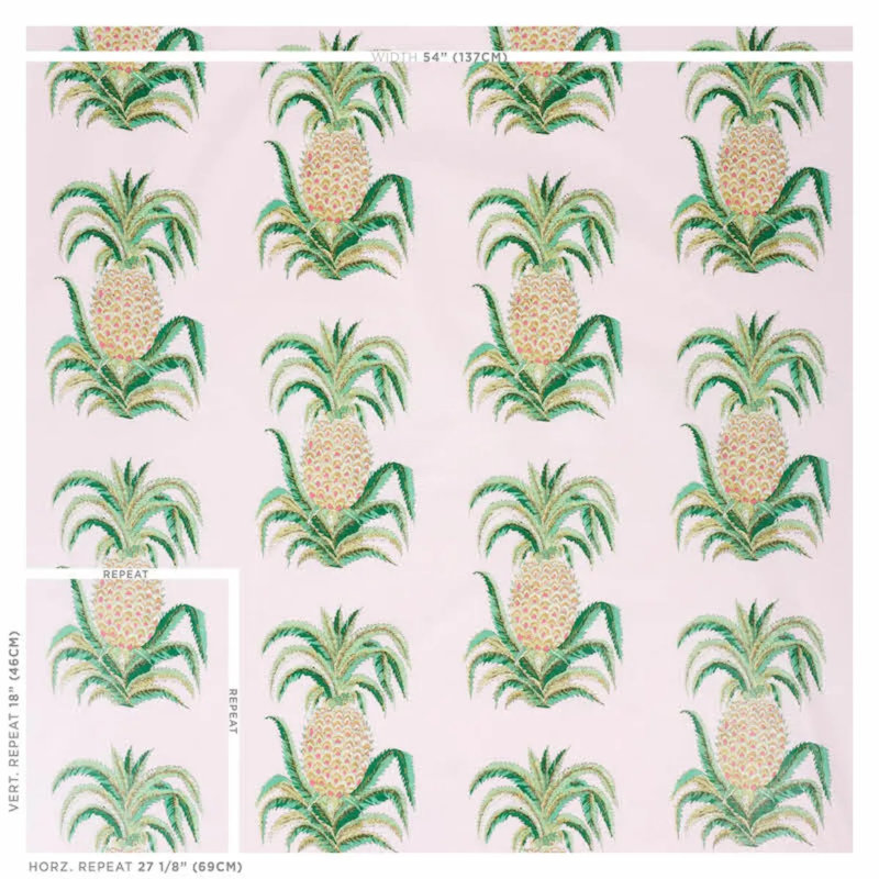 Tissu ananas et chintz, Rosé