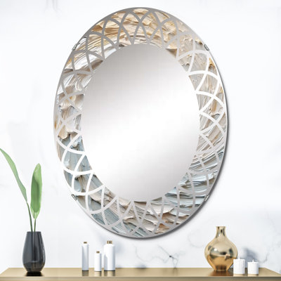 Gold Cream Enchanted Whirls Wall Mirror, Abstract Spirals Modern - Gold and Cream Enchanted Whirls III