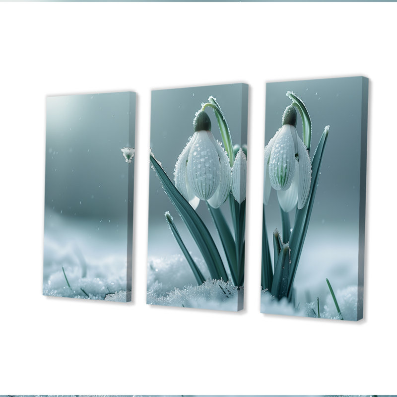 Ensemble de salon Lamberson - Snowdrops Wall Art, Toile tendue, H 32 po x l 48 po x P 1 po