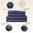 100% Organic Cotton Sheets Queen Size - GOTS Certified Organic Bed Sheets with Deep Pocket Breathable and Cozy Sateen Weave Gets Softer with Each Wash - Luxury 4 Piece Set (Navy, Queen)-117278028-117278024
