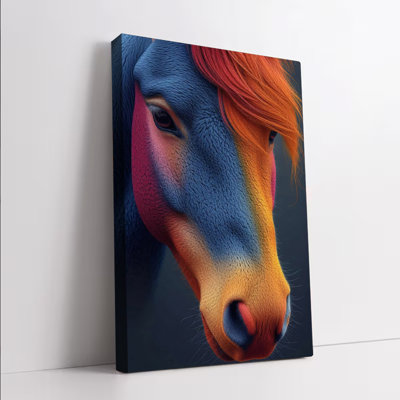 1 PC, art mural, affiche, cheval arc-en-ciel vibrant, art mural, peinture abstraite moderne, impression équestre colorée pour salon, chambre à coucher, décoration intérieure, œuvre d'art unique