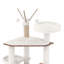 Arbre à chat avec bac à litière intégré, tour à chat de 145 cm de haut avec armoire de rangement, niche pour chat, hamac, griffoir en sisal, perchoirs moelleux et 3 jouets suspendus, marron vintage et blanc