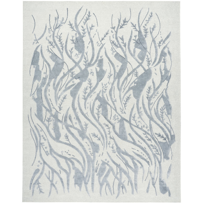 Tapis d'intérieur moderne en ardoise 5 pi 6 po x 7 pi 5 po Nourison Theos, Rectangle 5 pi 6 po x 7 pi 5 po
