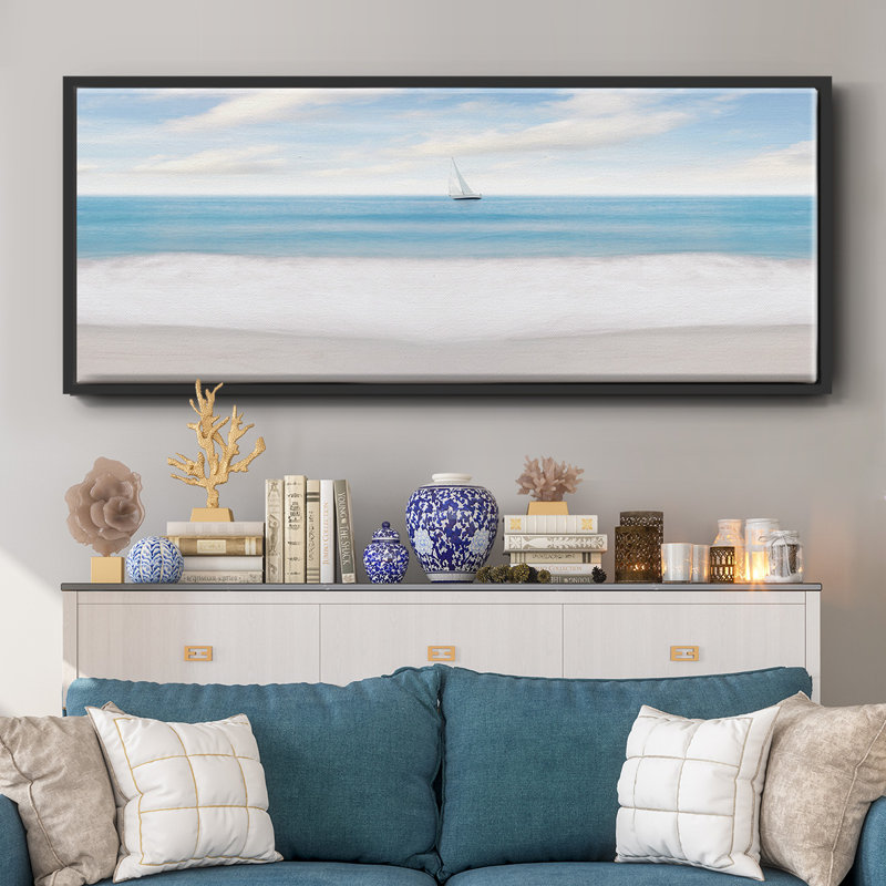 Plage - toile encadrée, H 12 po x l 30 po