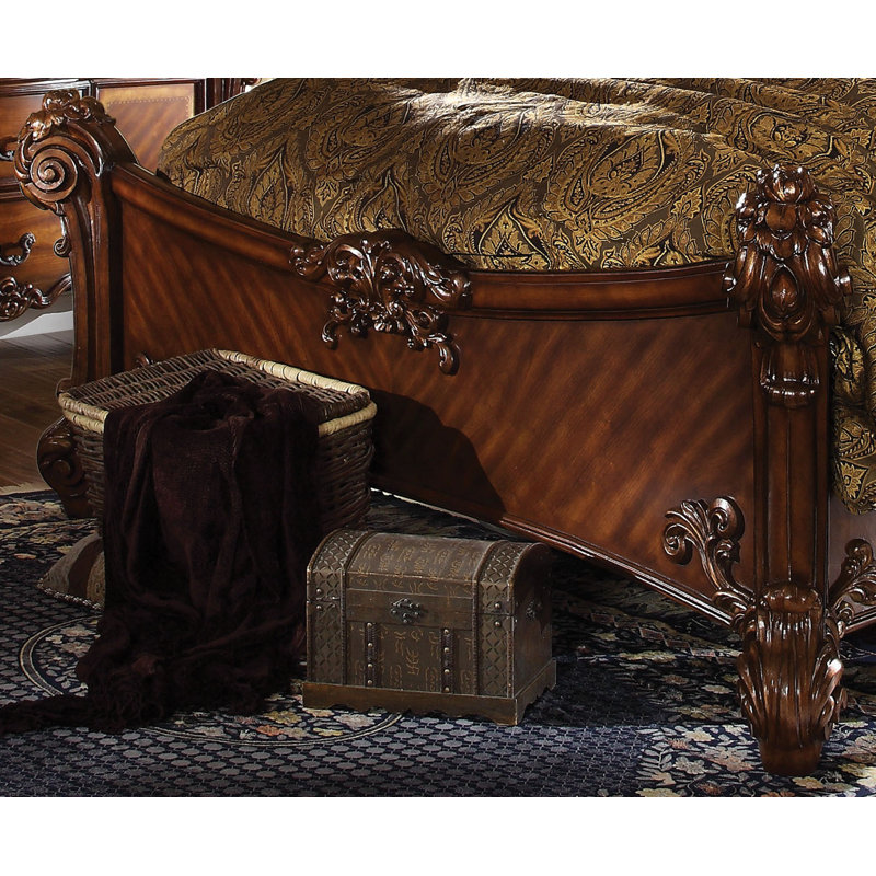 Lit standard capitonné Carlene, Très grand californien, Bone PU/Gold Patina Incorrect