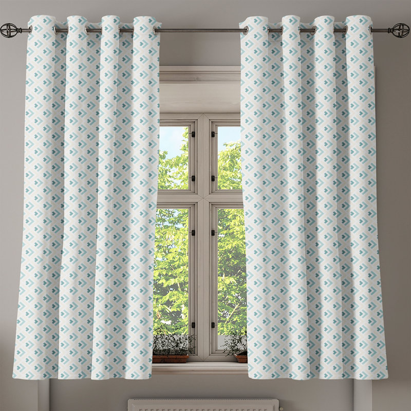 Rideau décoratif à œillets 2 panneaux Dakota Fields, 50 po x 96 po, turquoise pêche pâle, L 50 po x L 63 po