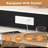 Kitchen Island with Extendable & Rotating Table, MDF with Marble Veneer Retro Design, 4 Drawers & Glass Door Cabinets with Built-in Socket, Expandable Dining Station for 2-4 Person