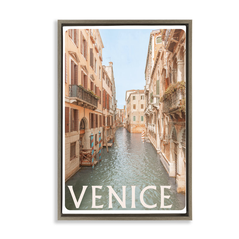 Cadre flottant du canal de Venise, par Erin Marie, H 25 po x l 17 po, Cadre flottant orme Montalcino