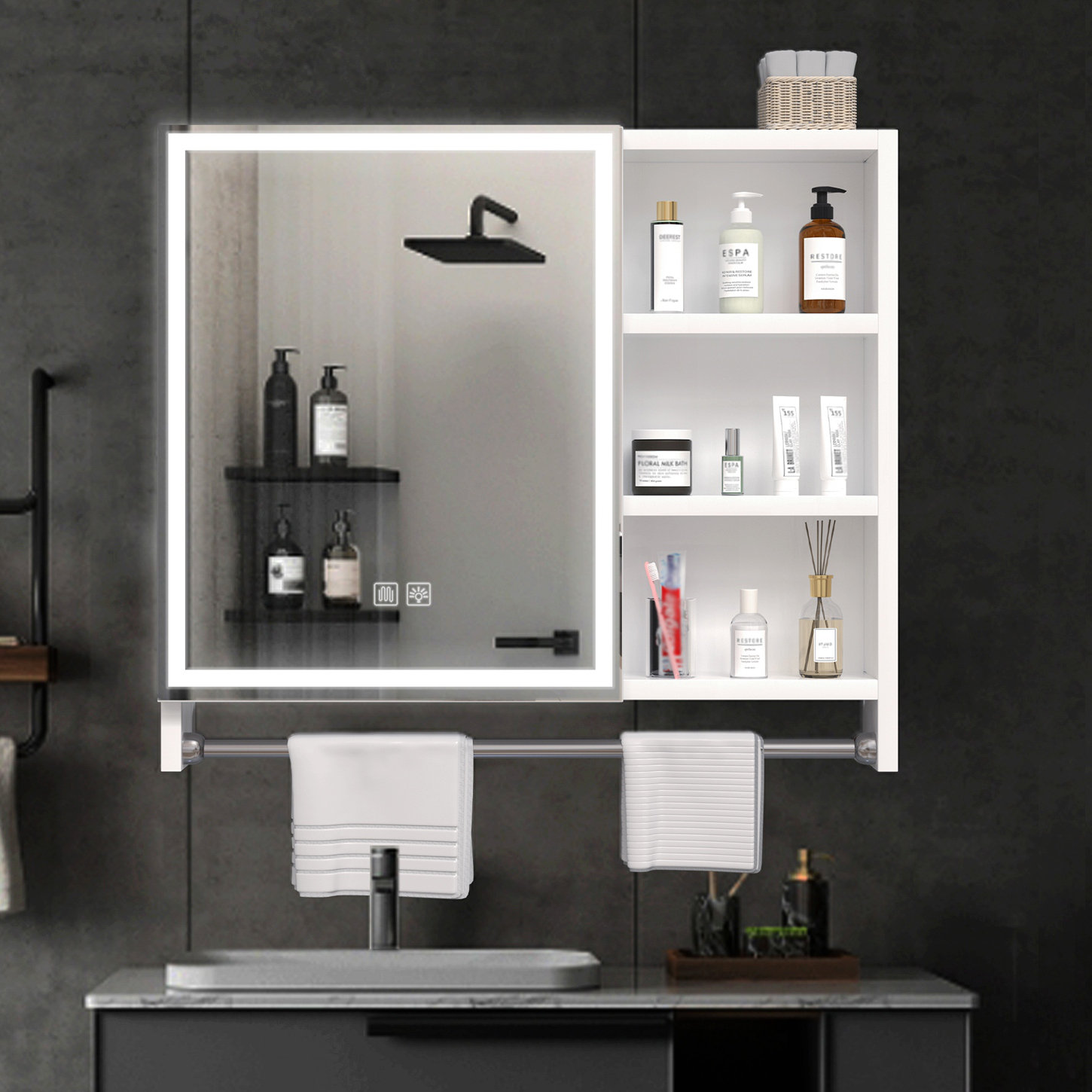 Orren Ellis Modern Bathroom Cabinet, Medicine Cabinet With Mirrors And ...