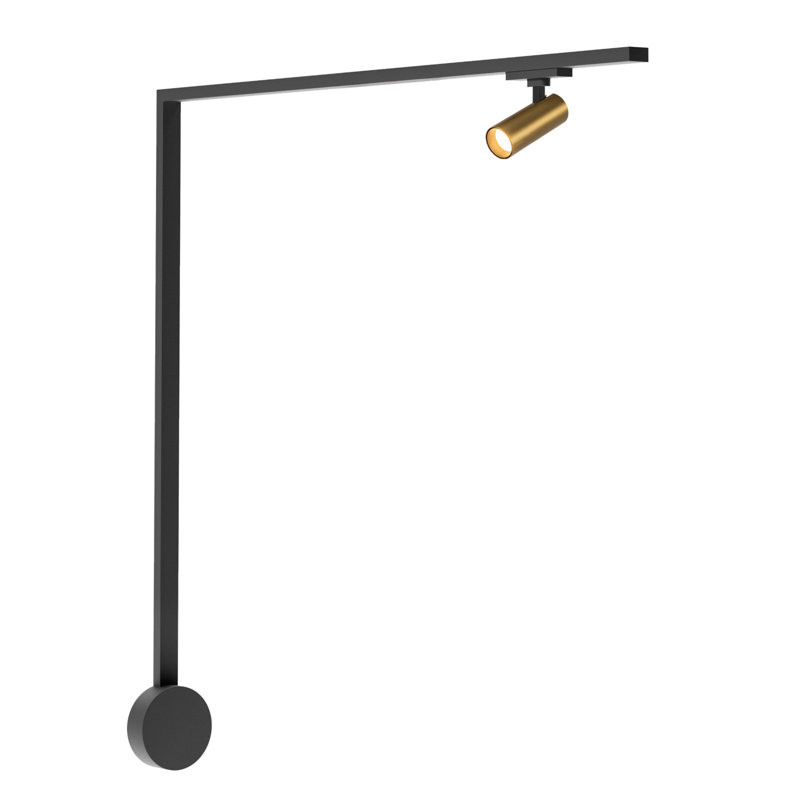 Ensemble de rail d'éclairage DEL Trilo à intensité variable 4000K 1 lumière (2 po) Paolo, Or brossé