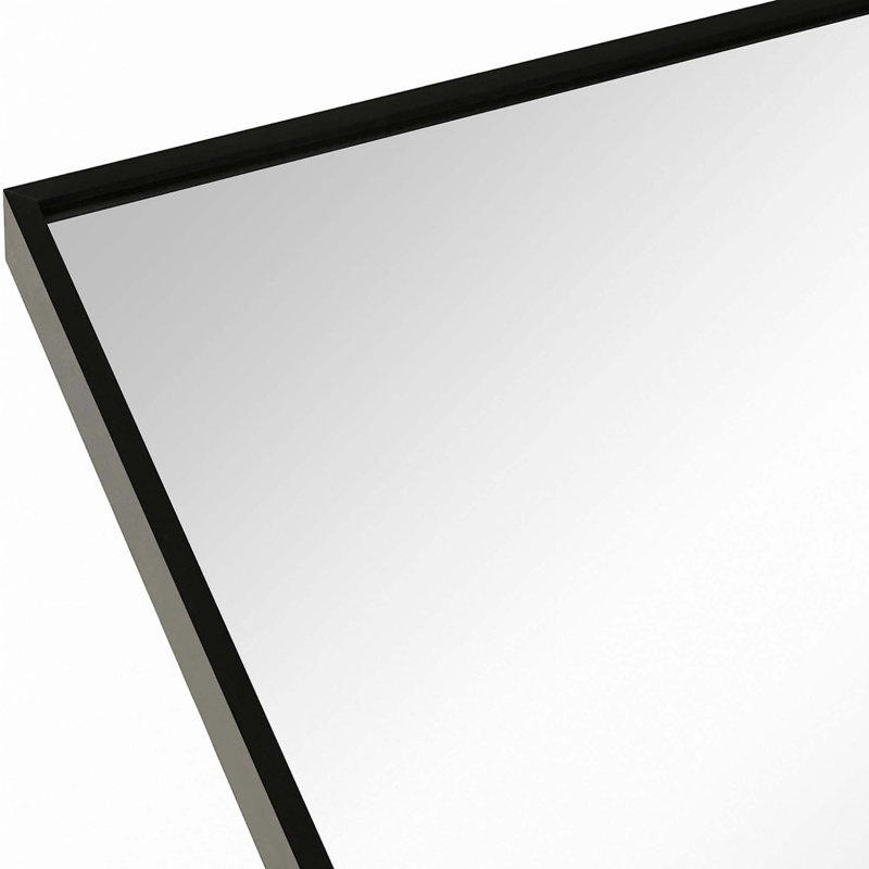 Metal Framed Arched Bathrrom Mirror For Wall, Black, 32" x 24"