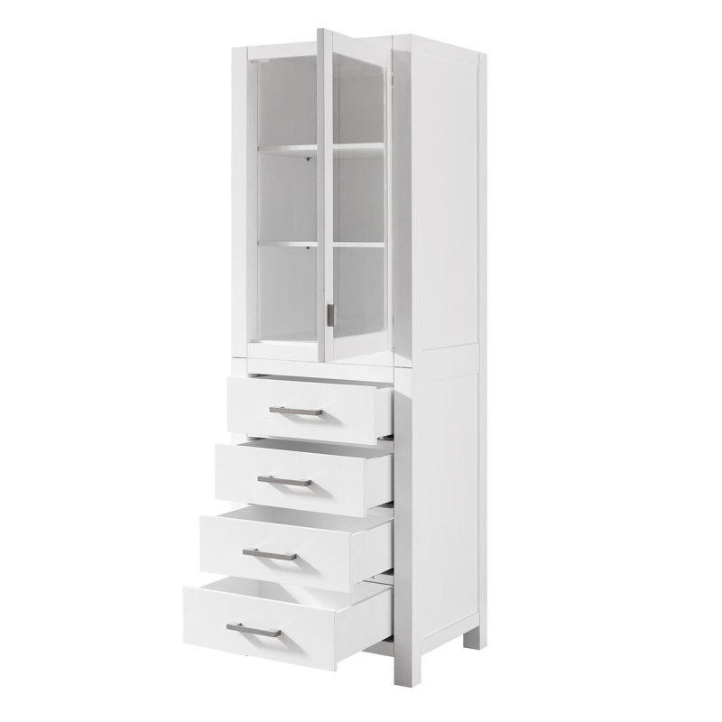 Armoire à linge Keira l 24 po x H 71 po x P 20 po, Blanc