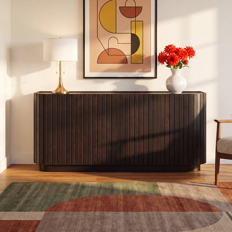 Daley 72'' Solid Wood Sideboard, Black