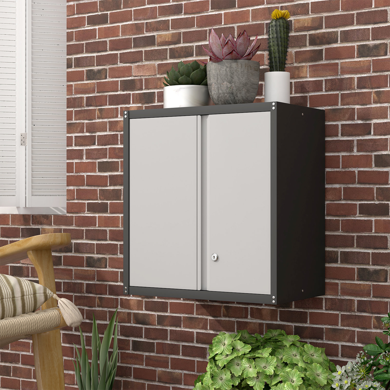 17 Stories Metal Garage Storage Cabinet With Lock, Metal Wall Cabinets ...