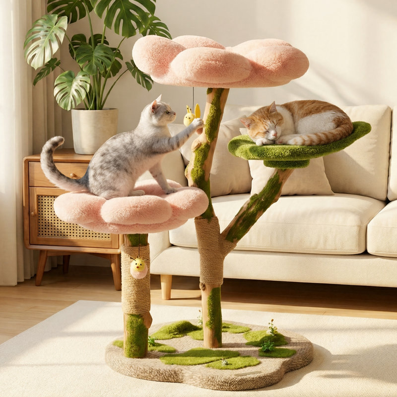 Arbre à chat 35,4 po Green Enchanted Blossom