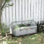 Lit de jardin surélevé galvanisé 6 pi x 3 pi avec abri de serre, gris