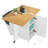 Foldablea and Drop Leaf Kitchen Island with Trash Can Storage (Trash bin not included)