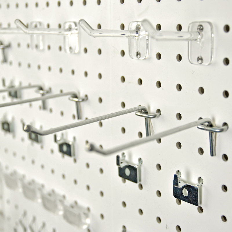 Large Frosted Clear Acrylic Pegboard Organizer Kit with Metal Hooks