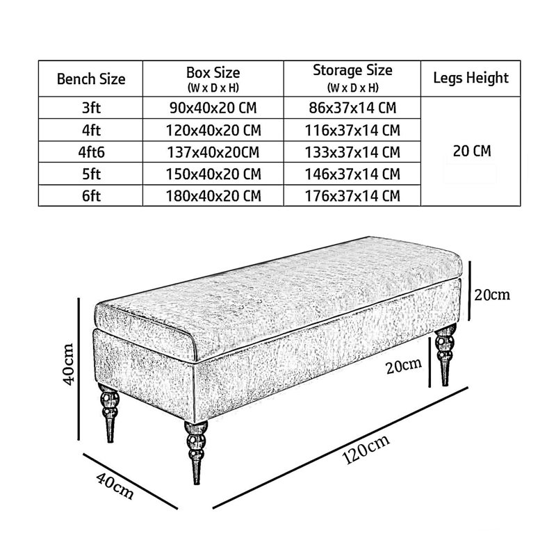 Safar Plain Ottoman Storage Bench - Plush Velvet Shoe Bench - Upholstered Footstool with Storage, Orange