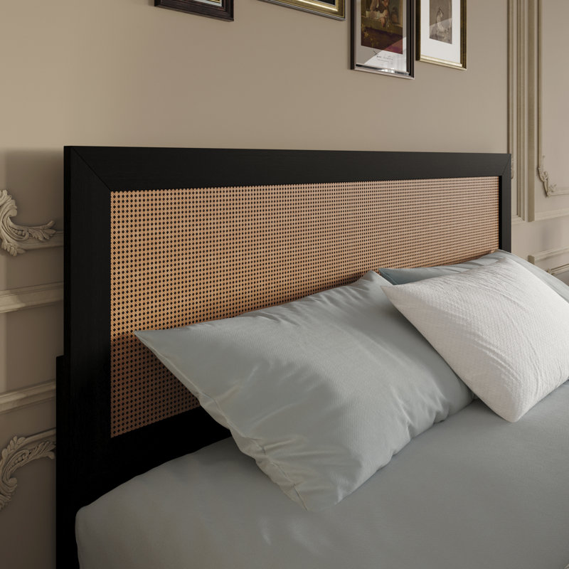 Tête de lit double / grand en bois blanche, Double/grand, Noir