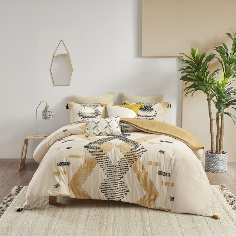 King Gray Cotton Down Alternative Reversible Comforter Set
