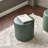 18" Wide Faux Leather Round Upholstered Ottoman-1900555100