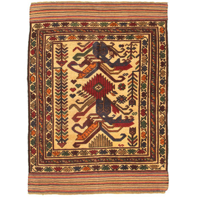 Tapis de la zone en laine noué la 2010 en laine 4 pi 3 po x 5 pi 10 po one-of-kind main Westbrooke