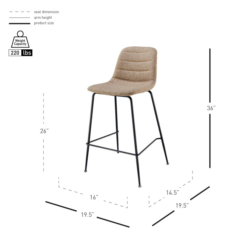 Raymer Upholstered Counter Stool, Penta Linen