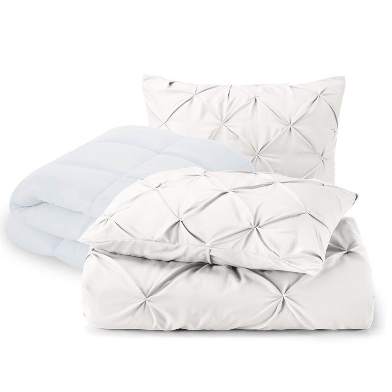 Polyester Duvet Cover & Insert, Twin Duvet + 2 Additional Pieces, White