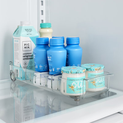 YouCopia® RollOut Fridge Caddy, Rolling Fridge Organizer with Adjustable Dividers