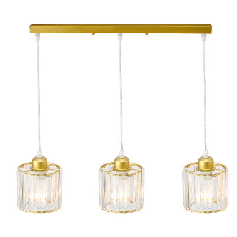 3 - Light Pendant, Brushed Gold, Gold