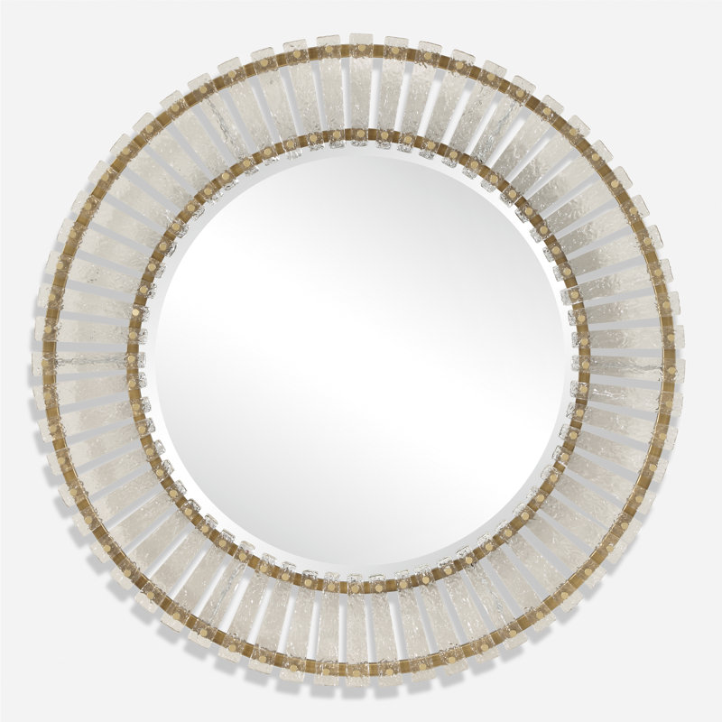 Nalewicki Textured Glass Round Mirror