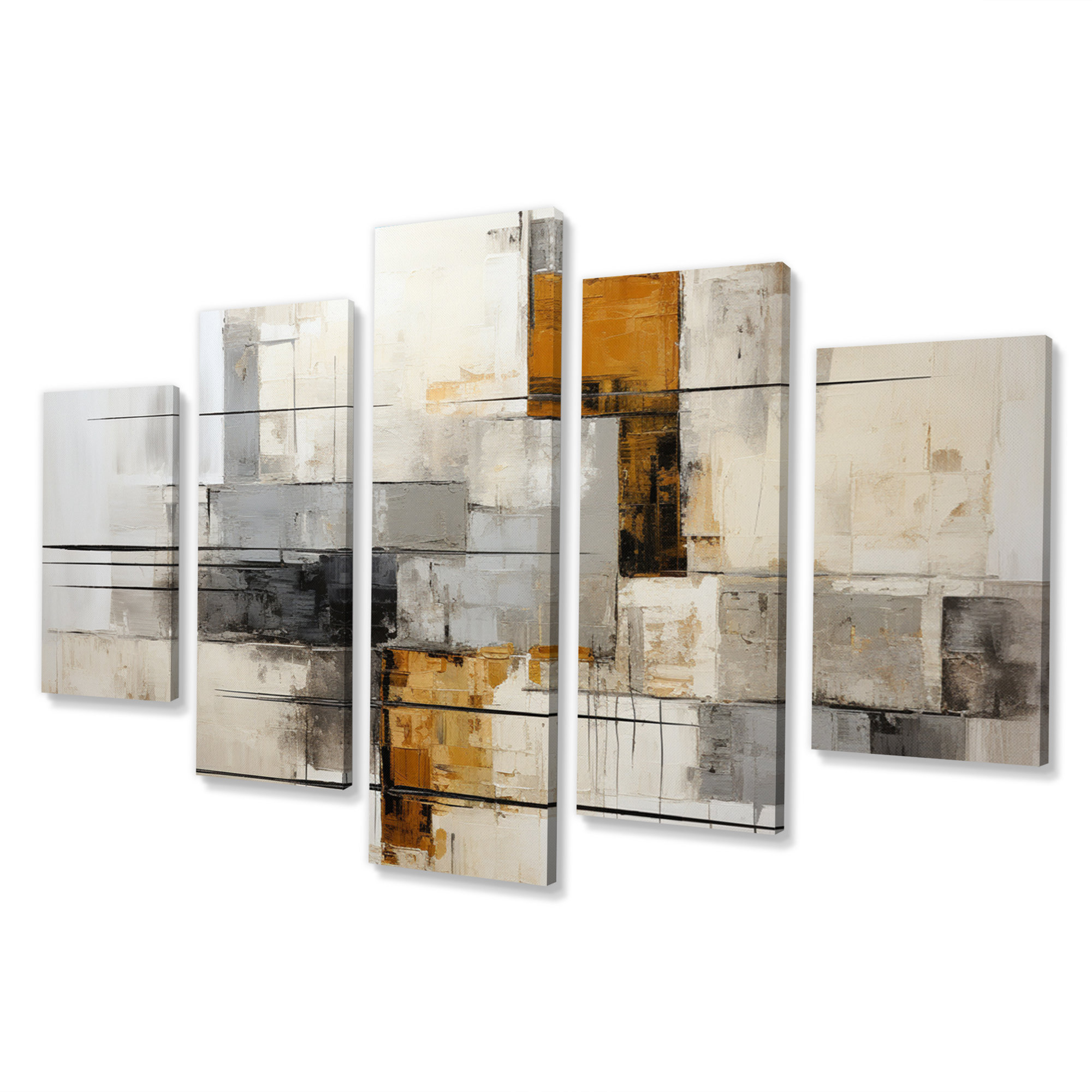 Wrought Studio Minimalist Montage III - Abstract Collages Canvas Art ...