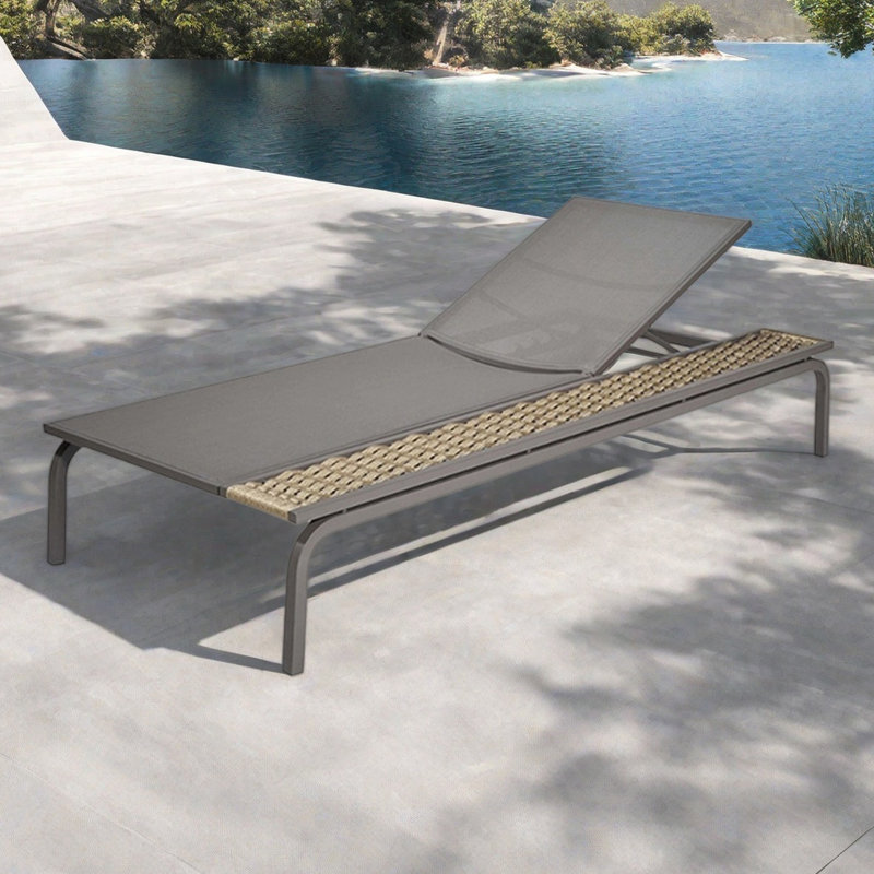 Chaise d'extérieur pour piscine, Gris