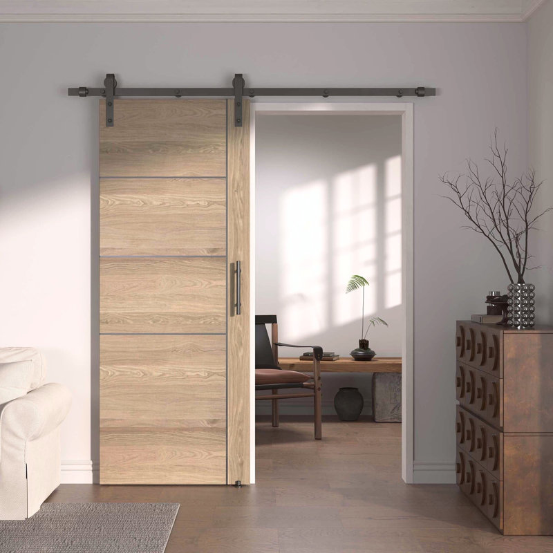 Porte de grange coulissante pré-assemblée 28 po x 80 po DOOR Harbor, 28 po x 80 po