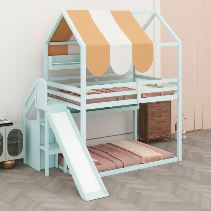 Lit House avec auvent, Vert clair