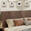 Tête de lit murale à oreilles cannelée en bois de noyer de taille très grand 80,2 po avec sculpture 3D et texture élégante
