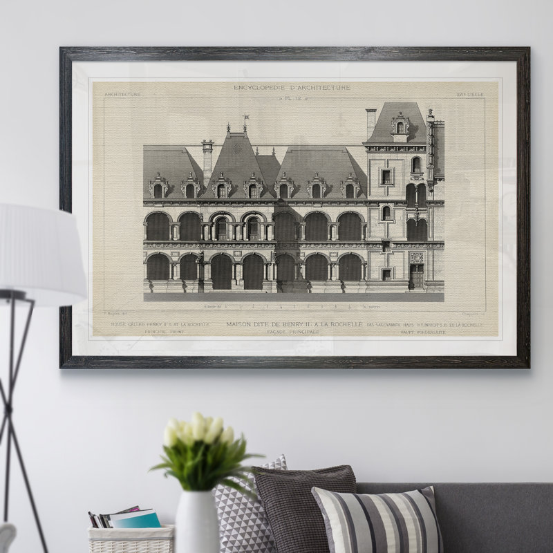 «French Facade I», reproduction d'art encadrée, H 28 po x l 38 po x P 1,3 po, Toile avec cadre gris