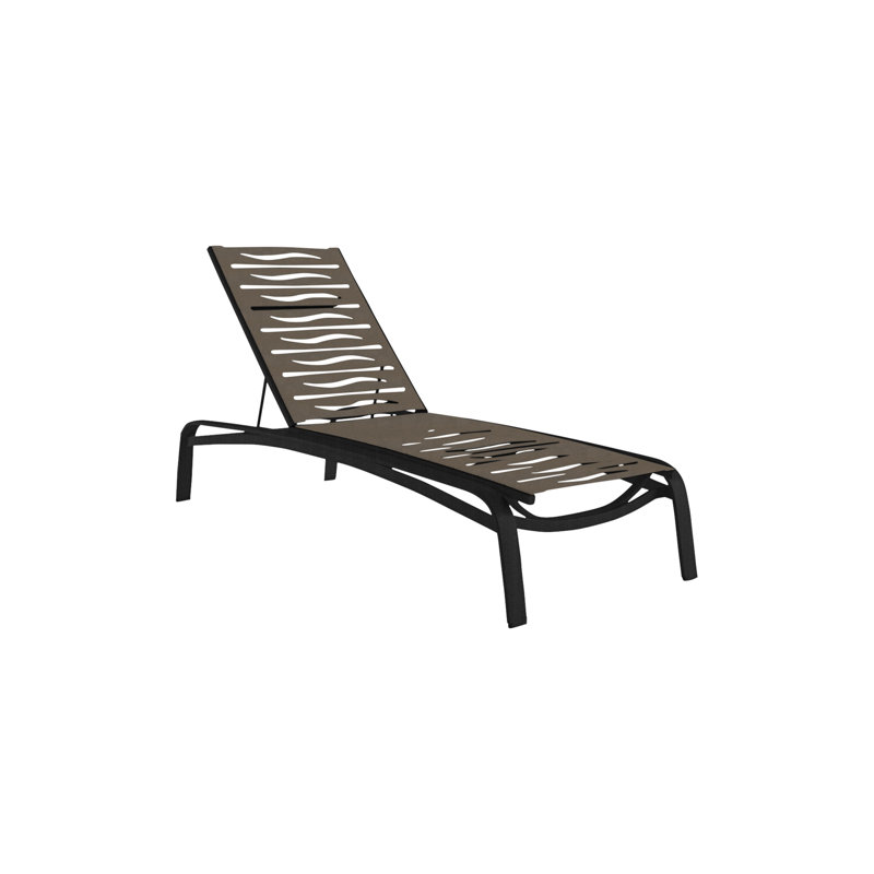 Laguna Beach EZ Span™ Outdoor Rust-Resistant Metal Chaise Lounge, Mocha, Obsidian