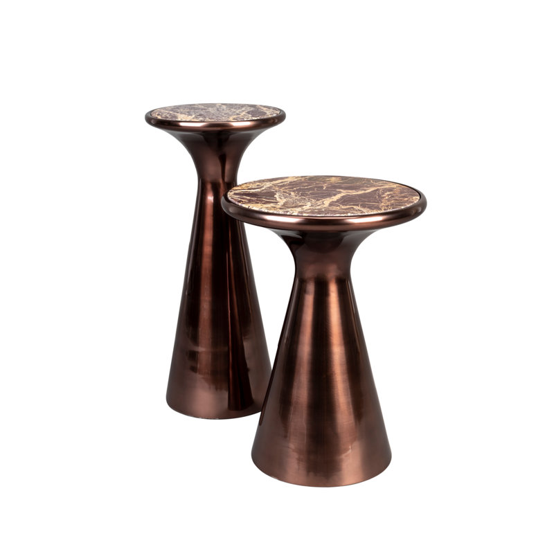 End Table Marble Top End Table, 22'' H x 10'' W x 10'' D