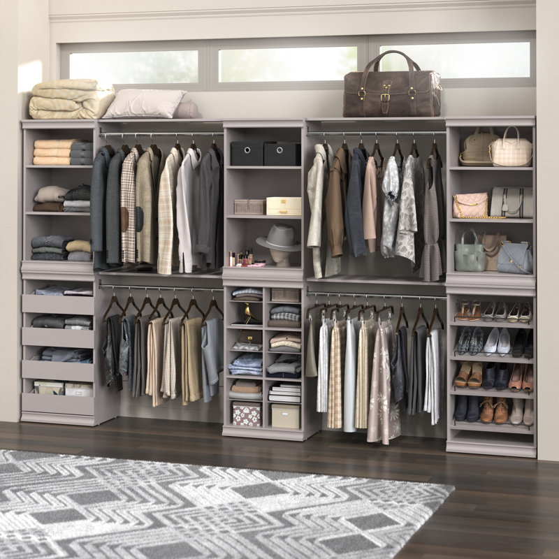 Modular Storage Large Reach In Closet System, Gray