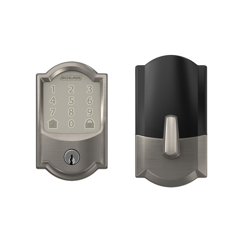 Encode Smart WiFi Deadbolt with Camelot Trim, Yes, Satin Nickel
