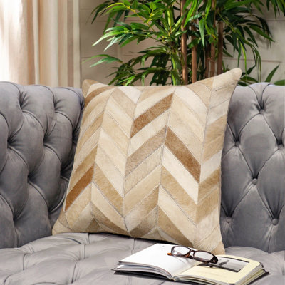 Safari Cowhide Throw Square Pillow Cover & Insert