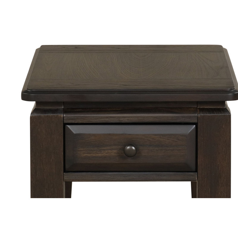 Mahogany Traditional Chairside Table W/ Storage